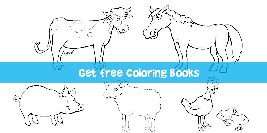 Coloring pages with animals on the farm